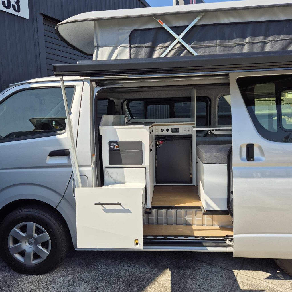 hiace poptop exterior with awning